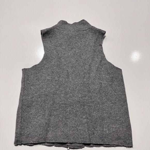 J Crew Vest Wool Blend Full Zip S Gray Sleeveless Sweater Fleece Knit Mock Neck - Picture 2 of 5